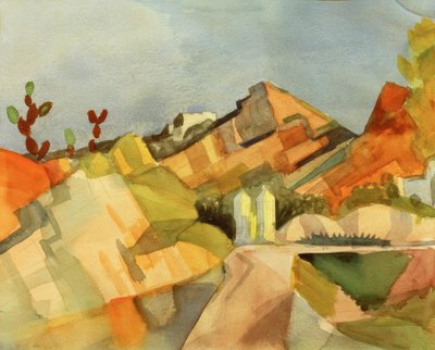 Stenigt landskap av August Macke