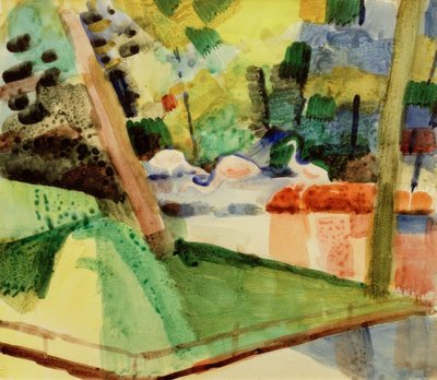 Flamingos i djurparken av August Macke