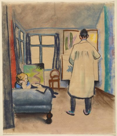 Franz och Maria Marc i August Mackes studio i Bonn av August Macke