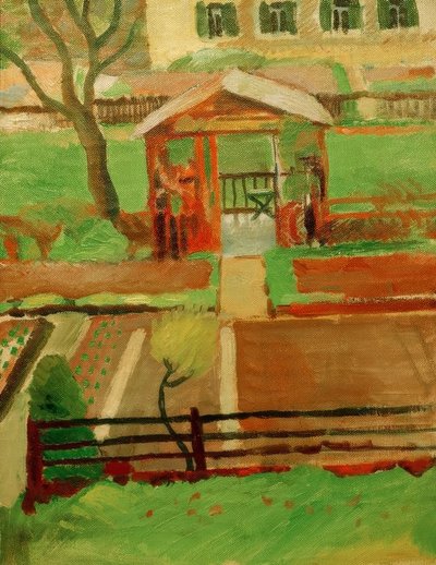 Trädgårdsbod i Tegernsee av August Macke