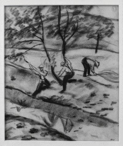 Skogshuggare i Kandern av August Macke