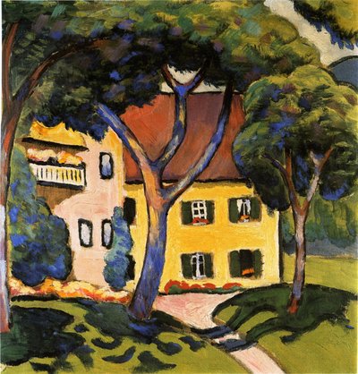Hus i Tegernsee, 1910. av August Macke