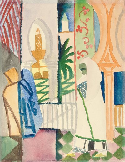 I Tempelhallen; I Temple Hall, 1914 av August Macke