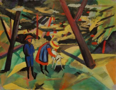Barn med get i skogen av August Macke