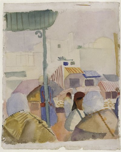 Marknad i Tunis II, 1914 av August Macke