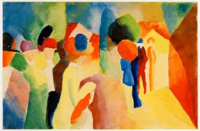 Med en gul jacka av August Macke