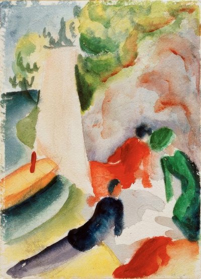 Picknick på stranden av August Macke