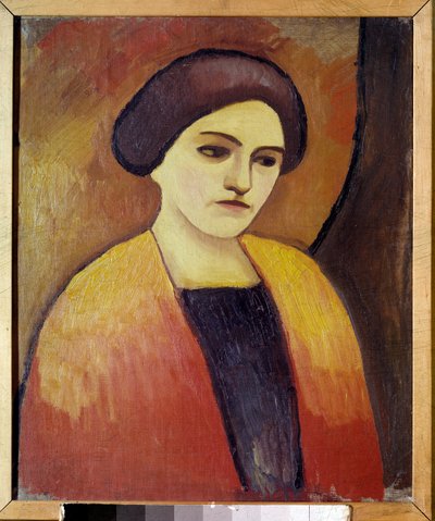 Porträtt av Madame Macke, målarens hustru Målning av August Macke (1887-1914) 1911 Paris, Municipal Museum of Modern Art av August Macke
