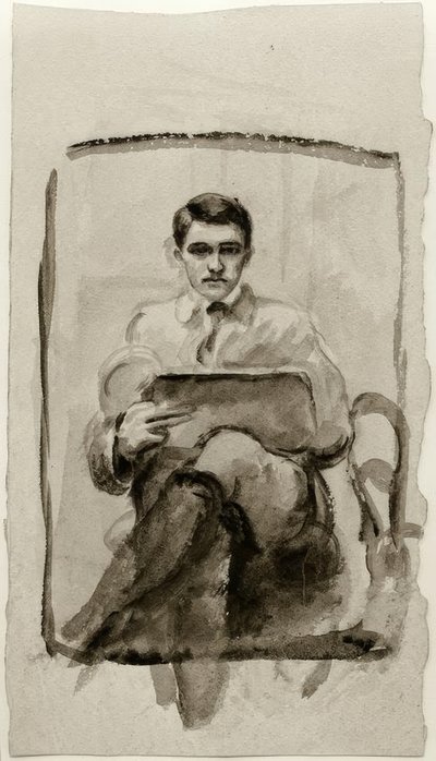 Självporträtt, teckning av August Macke