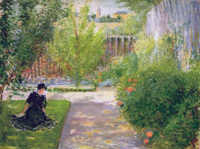Solig trädgård av August Macke