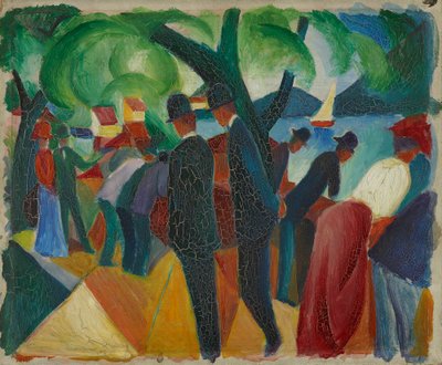 Promenad på bron av August Macke