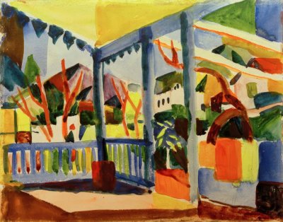 Terrass på lanthuset i St. Germain av August Macke