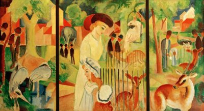 Triptyk: Stora zoologiska trädgården av August Macke