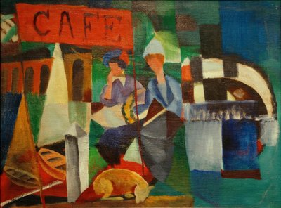 Två damer i caféet av August Macke
