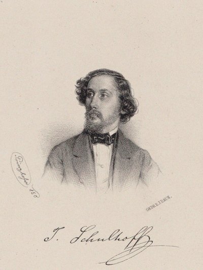 Porträtt av pianisten och kompositören Julius Schulhoff 1825-1898, 1850. av August Prinzhofer