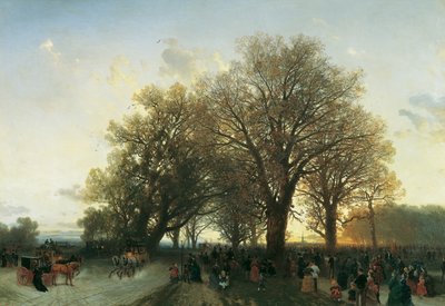 På väg hem från världsutställningen i Prater i Wien 1873 av August Schaeffer von Wienwald