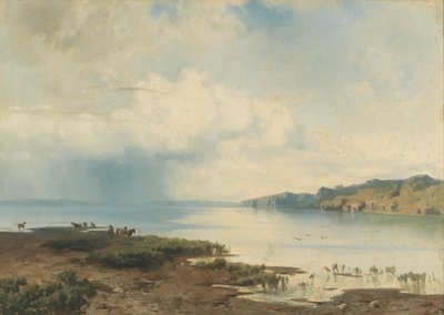 Tyska: Hästar vid kusten av August Schaeffer von Wienwald