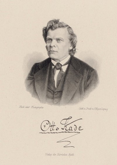 Porträtt av tonsättaren Otto Kade 1819-1900. av August Weger
