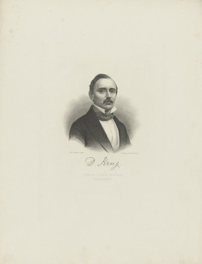 Porträtt av pianisten och kompositören Diederich Krug 1821-1880, ca. 1850. av August Weger