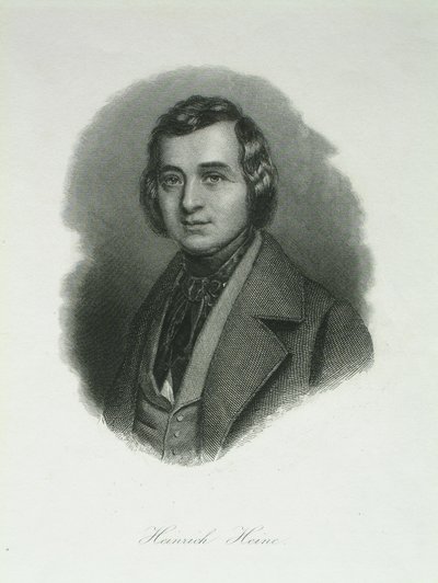Porträtt av poeten Heinrich Heine 1797-1856, 1842 av August Weger