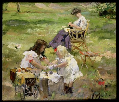 Picknicken av August Willem van Voorden