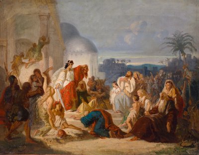 Tyska: Judit visar betulanerna Holofernes avhuggna huvud av August von Heckel