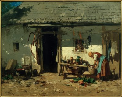 Nedre österrikisk bondgård av August von Pettenkofen