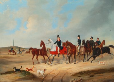 Kavalkad av ryttare med hundar av August von Rentzell
