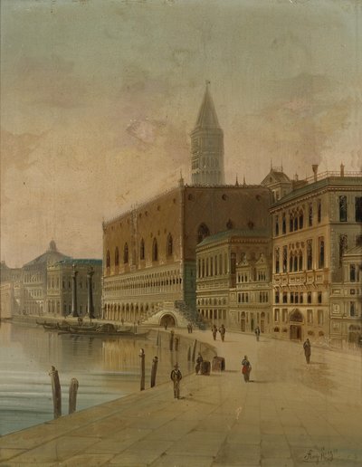 Riva dei Schiavoni Venedig av August von Siegen
