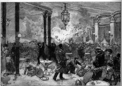 Anarkistisk attack i Lyon av Auguste (after) Gerardin