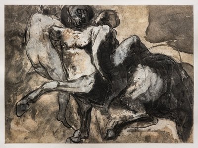 Centaur kidnappar två kvinnor av Auguste (after) Rodin