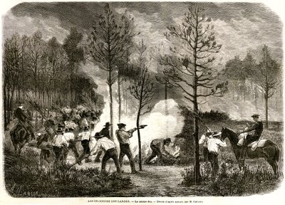 Landes stora eld, motelden av Auguste Andre Lancon