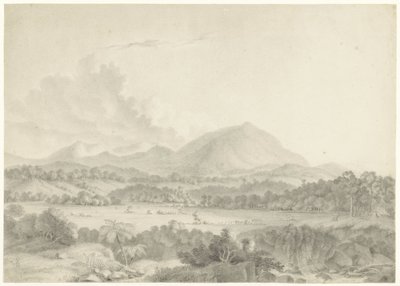 javanesiskt landskap av Auguste Antoine Joseph Payen