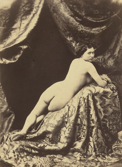 Studie av nakenbild,ca. 1855 (foto) av Auguste Belloc