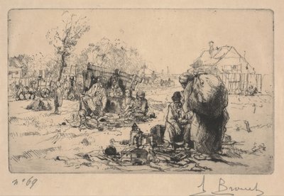 Säljare av Bric a Brac (etsning) av Auguste Brouet