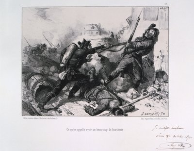 Hand-to-hand strider, belägring av Paris, fransk-preussiska kriget, 1870 1871 av Auguste Bry