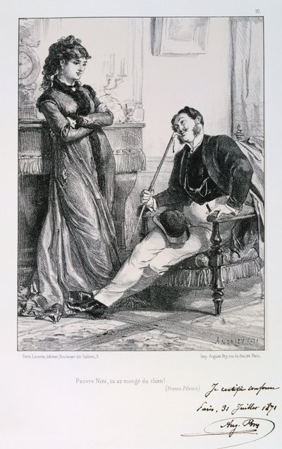 Stackars Nini, du åt hund!, Siege of Paris, 1871. av Auguste Bry