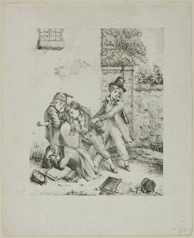 Skolpojkar slåss av Auguste Bry