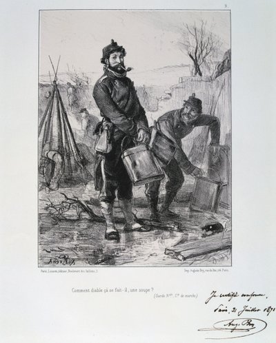 Soldater från Garde Nationale, belägring av Paris, 1870-1871 av Auguste Bry