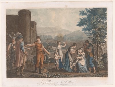 Willem Tell efter att ha skjutit äpplet Guillaume Tell (titel på objekt) av Auguste Claude Simon Legrand