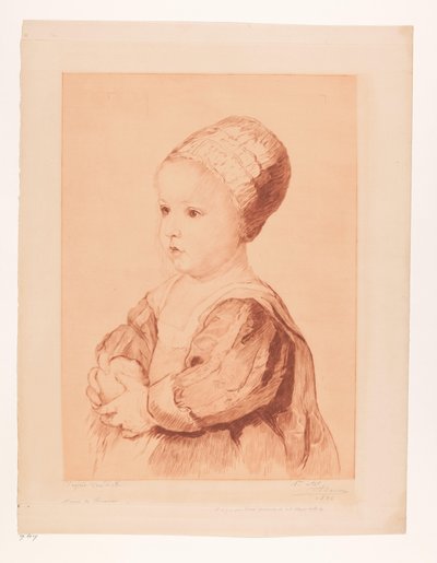 Porträtt av ett okänt barn av Auguste Danse (signed by artist)