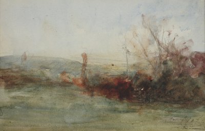 Landskap, ca 1853-65 (akvarell på papper) av Auguste Francois Ravier