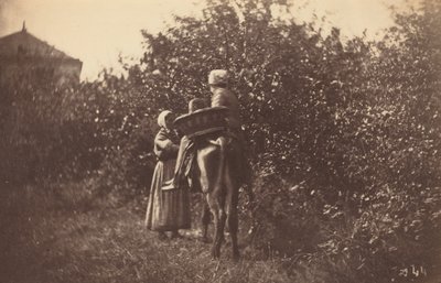 Två kvinnor med åsna av Auguste Giraudon