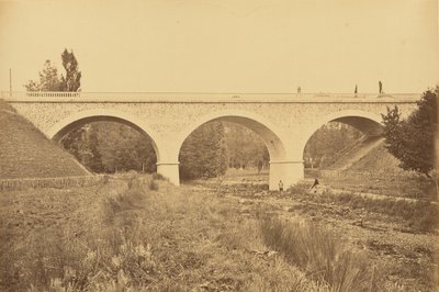 Viadukt över floden Rhins, nära Pradines av Auguste Hippolyte Collard
