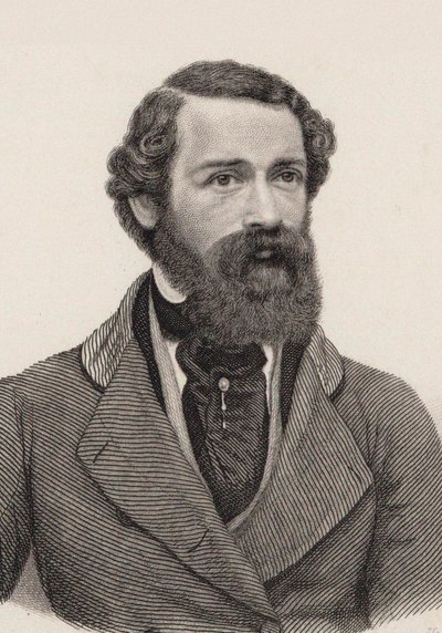Porträtt av kompositören Joseph Network 1808-1864, c. 1850. av Auguste Hüssener
