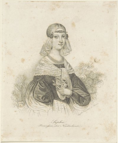 Porträtt av Sophie, prinsessan av Nederländerna av Auguste Hüssener