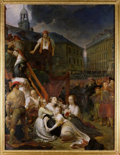 Avsnitt på Place du Bouffay, Nantes, 1793, 1859 av Auguste Hyacinthe Debay