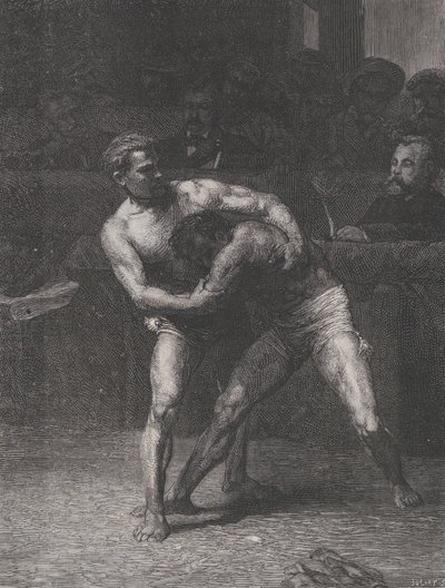 Wrestlers The Wrestlers, från Le Monde Illustré, 22 maj 1875. av Auguste Joliet