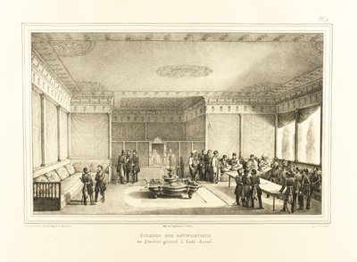 Undertecknande av Adrianopel-fördraget vid det gamla palatset i Edirne, 1834 av Auguste Joseph Desarnod