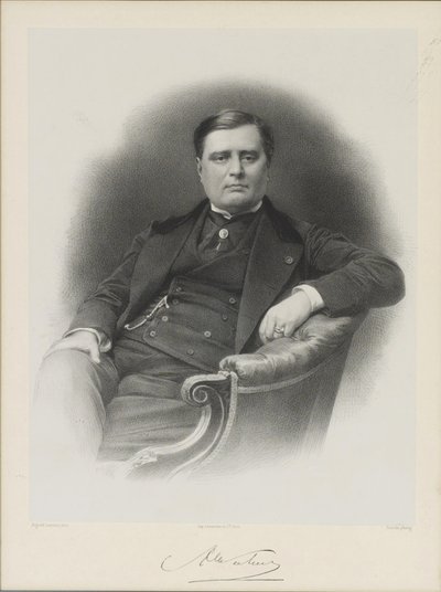 Porträtt av Alexandre Florian Joseph, greve Colonna-Walewski 1810-1868 av Auguste Lemoine